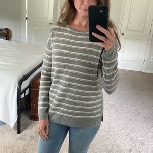 Adrienne Vittadini 2-Ply Cashmere Striped Sweater